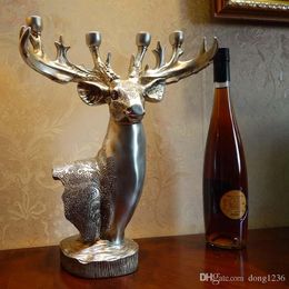 European style retro-deer head home furnishing an American living room candlestick soft furnishing home accessories marriage
