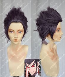 Danganronpa Ishimaru Kiyotaka Dark Purple Styled Cosplay Party Wig