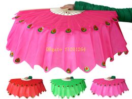 10pcs/lot Fast shipping Big / small Peacock Fans Bamboo bone Chinese belly dance fans Fancy Event & party supplies 3 Colours