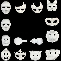 500pcs Best DIY Mask Hand Painted Halloween White Face Mask Zorro Crown Butterfly Blank Paper Mask Masquerade Party Cosplay Masks
