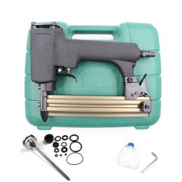 free shipping pneumatic straight nail gun smooth air stapler wind strip nail tool woodworking home decoration no jam plastic case package