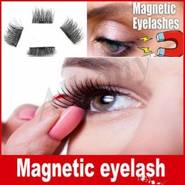 Wholesale-Magnetic False Eyelashes Extension 0.2mm 3D Magnetic Eyelashes Makeup Soft Hair Magnetic Fake Eyelashes with retail free shipping