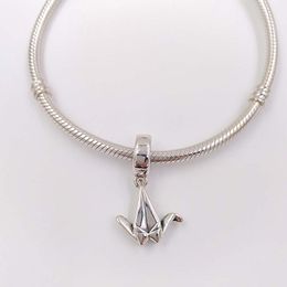 Andy Jewel 925 Sterling Silver Beads Origami Crane Ciondola Charms Adatto a bracciali gioielli stile Pandora europeo Collana 791953331T