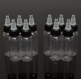Other Tattoo Supplies New 120ml 4OZ Twist Cap Empty Plastic Transparent Ink Pigment Supplies Bottle 20Pcs/ lot