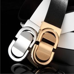 Europe and the United States men business casual smooth button belt fashion metal fastener design high quality low price