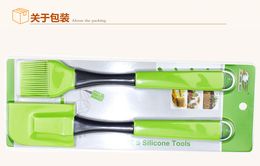 food grade 2pcs/set silicone cream spatula cream brush baking oil brush silicone butter scraper