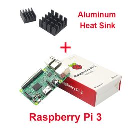 Freeshipping Raspberry Pi3 Model B E14 1G 64-Bit Quad-Core ARM WiFi & Bluetooth + CPU Aluminum Heat Sink For Raspberry Pi3