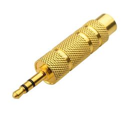 50 Pcs/lot Gold Plated 3.5mm to 6.35 mm (1/4 inch) Male to Female Stereo Adapter Connector