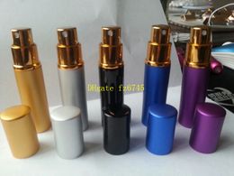 100pcs/lot Fast shipping 5ML Travel Refillable Atomizer Aluminum empty perfume bottle MIni Travel spray bottle