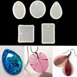 5PCS Silicone Mould For Specimen Necklace Earrings Hair Ring Clay ,UV Epoxy Resin Fondant Cake Decoration Tools Handcraft