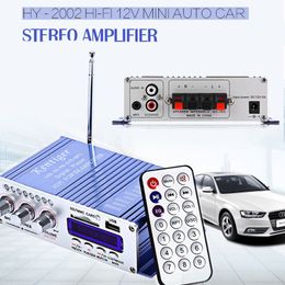 Freeshipping HY02 USB FM Audio Car Stereo Amplifier Radio MP3 Speaker LED Hi-Fi 2 Channel Digital Display Power Player for Auto Motorcycle