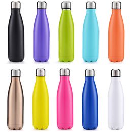 500ML Water Bottle Vacuum Insulation Mug Stainless Steel Cola Bowling Shape Travel Mugs Sports Bottle Flask 10 Color WX-C07