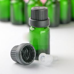 10ml Green Glass Dropper Bottles with Big Tamper and Long Tip Dropper,Essential Oil Glass Bottles Cosmetics Packing 5ml/10ml/15ml/20ml/50ml