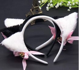 Halloween Cat Fox Fluffy Devil Ears Bells Headband Costume Fancy Dress Anime Neko Cosplay Hair Band Party Christmas pferformance props favor