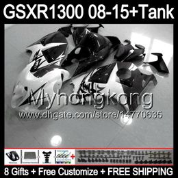 gloss black 8gifts For SUZUKI Hayabusa GSXR1300 08 15 GSXR-1300 14MY52 GSXR 1300 GSX R1300 08 09 10 11 12 13 14 15 Fairing gloss white Kit