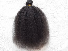 brazilian bomb kinky curls hair weft human virgin remy hair extensions unprocessed natural black/ brown jet black Colour