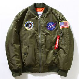 Fall-Flight Pilot Jaqueta Casaco Bomber Ma1 Homens Bomber Jaquetas Bordadas Casacos de Beisebol M-XXL frete grátis