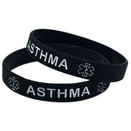 1PC Asthma Silicone Rubber Wristband Adult Size Carry This Message As A Reminder in Daily Life