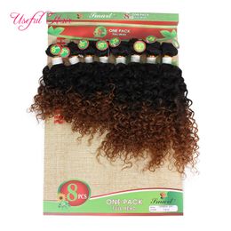 8pcs/lot human hair extensions 250g kinky curly hair Blonde Extensions weaves closure,burgundy Colour weave bundles for black women marley