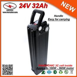 High Capacity 24V Lithium Battery 32Ah 350W Li Ion Battery Electric Scooter with 2A Battery Charger USB Port Handle used 3C Cell