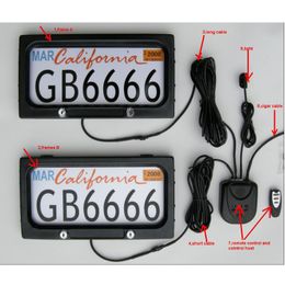 Molduras de plástico para automóveis, preto, placa-quadro, frontal, traseira, furtiva, controle remoto, cobertura de privacidade, veículo, 2 peças, set263c