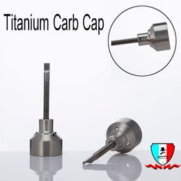 Titanium carb cap with three angled holes with threaded handle for nails water pipe Real Grade2 titanium 100% refund if fake