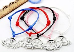 Free Ship 100pcs UFO String Lucky Red wax Cord Adjustable Bracelet NEW HOT