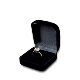 5Pcs Whole Engagement Black Velvet Ring Box Jewellery Display Storage Foldable Case For Wedding Ring Valentine's Day Gift O254o