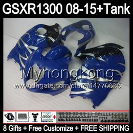 8gifts For SUZUKI Hayabusa GSXR1300 08 15 GSXR-1300 silver flames 14MY83 GSXR 1300 GSX R1300 08 09 10 11 12 13 14 15 Fairing gloss black Kit