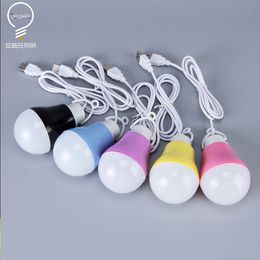 Color LED, mini charger, interface, lamp, portable street lamp, 5V low voltage energy saving bulb USB Gadgets