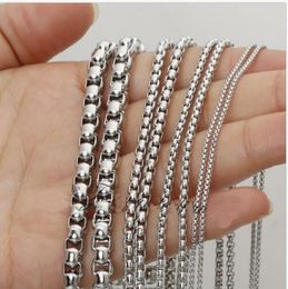 wholesale Lot 5meter Silver Stainless Steel 3mm/4mm charming style Square Rolo Box- Link Chain Jewellery Finding / Marking Chain DIY