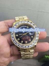 luxury men's watches for Price promotions 18K gold stainless steel strap black 43mm dial and high grade calendar diamonds watches