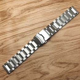 JAWODER Watch band 18 20 22 24mm Men Pure Solid Stainless Steel Brushed Watch Strap Deployment Buckle Bracelets233f