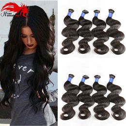 Human Micro Braids 50g/bundle 3pcs Lot Unprocessed Body Wave Brazilian Bulk Rosa Hair for Natural Black Color No Tangle