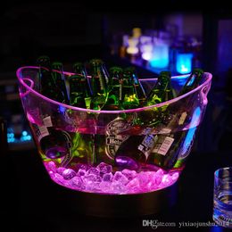 NEW bar ktv hotel restaurant аккумуляторная огромная светящаяся 4L LED ICE Bucket шампанское пиво ледяной ведро с самой низкой ценой
