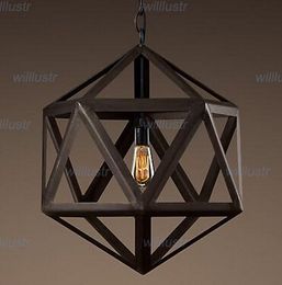 Modern design Vintage Pendant Lamp STEEL POLYHEDRON PENDANT Loft lights America country style lighting iron chandeliers