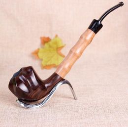 Ebony black sandal pipe can be demolished Philtre solid wood straight pipe box box