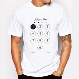 new fashion unlock me design mens quality shirt cool tops hipster style casual tshirt