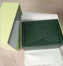 Free shipping New Luxury Mens Original Brand Green Boxes Papers Watches Booklet Card Gift For Man Men Women Watch Boxes