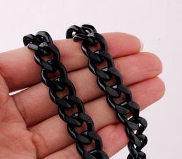 Black Tone Charming Stainless Steel men's Boys 10mm Cuban Curb Chain Link Necklace Jewellery for Men Boys hot sale 24 inch