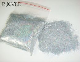 Wholesale- 50gram-1/128"(0.2MM) 008inch Holographic Laser Silver Color Shining Fine Nail Glitter Dust Powder for Nail Art &Glitter Crafts