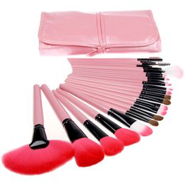 Professional 24 pcs Makeup Brush Set tools Make-up Toiletry Kit Wool Brand Make Up Brush Set Case Cosmetic brush free shipping