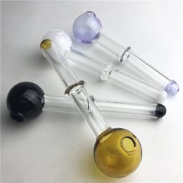 4.8 Inch XL Glass Oil Burner Pipe with Big Bowls Colourful Thick Pyrex Cheap Hand Pipes for Smoking