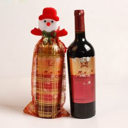 Christmas Santa Claus Red Wine Bottle Cover Bags Decoration Home Party Gift Holer Bag Xmas DIY Decor ZA5296