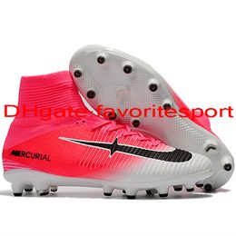 2017 Cristiano Ronaldo Zapatillas de fútbol cr7 hombre blanco rosa Zapatillas originales de fútbol Mercurial Superfly botas de fútbol para niños Magista Obra FG Mujer
