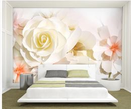 Stereo Romantic Beauty Roses mural 3d wallpaper 3d wall papers for tv backdrop