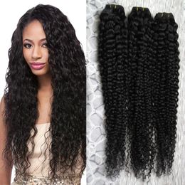 Human Hair Weave Black Brazilian Kinky Curly Virgin Hair 300g tissage kinky curly brazilian hair weave bundles 3PCS