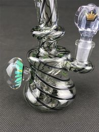 UV Glass hookah, Colourful striped oil rig smoking pipe, bong 14 mm joint factory direct price concessions