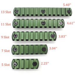 Olive Green Anodized 5,7,9,11,13 Slots Picatinny/Weaver Rail Sections for Key Mod Handguards System Aluminum Free Shipping