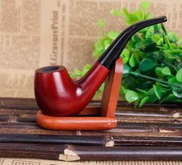 Mahogany old curved hammer portable wood big pipe red sandalwood filter men 's wood